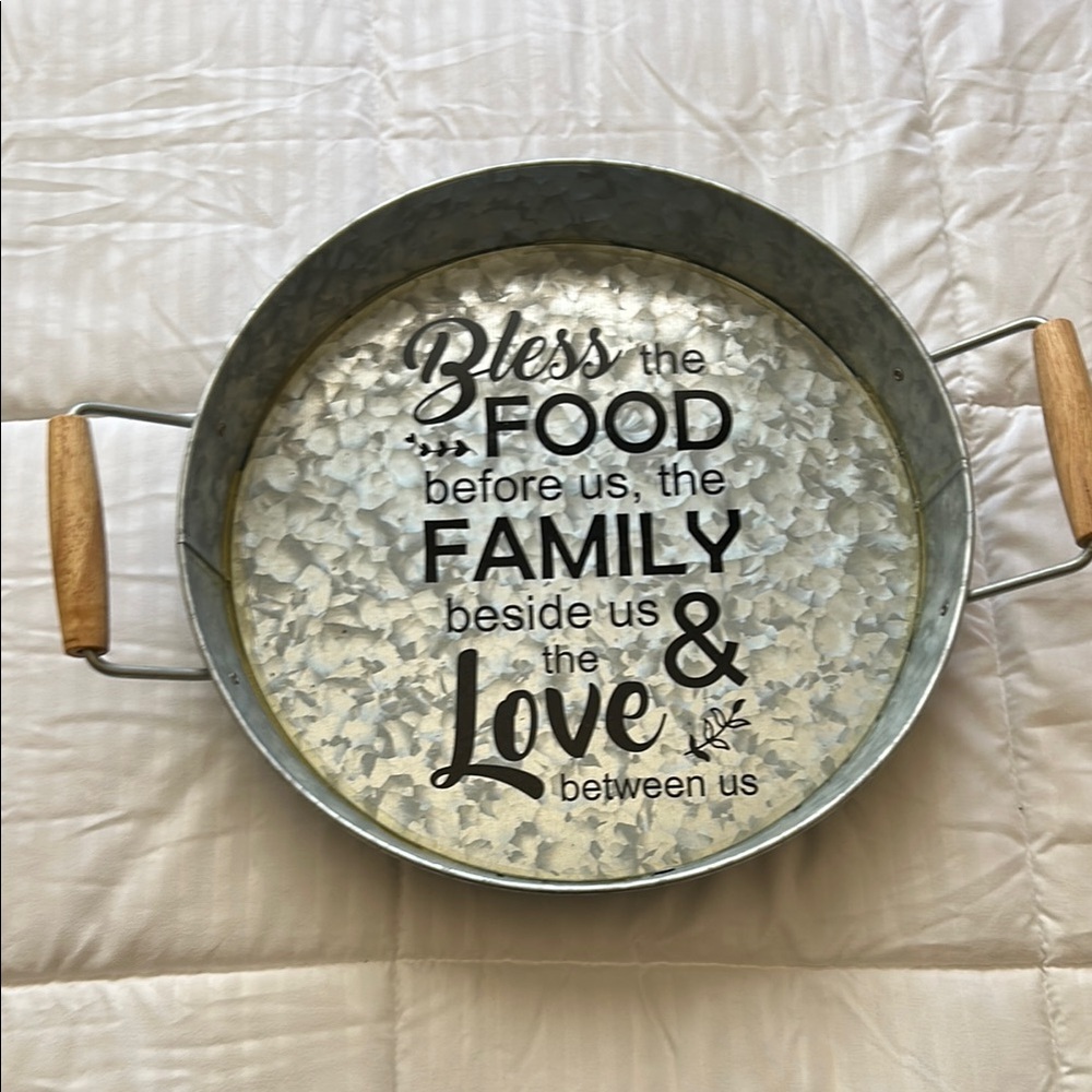 Hobby Lobby Silver and Brown Dining Serveware Tray